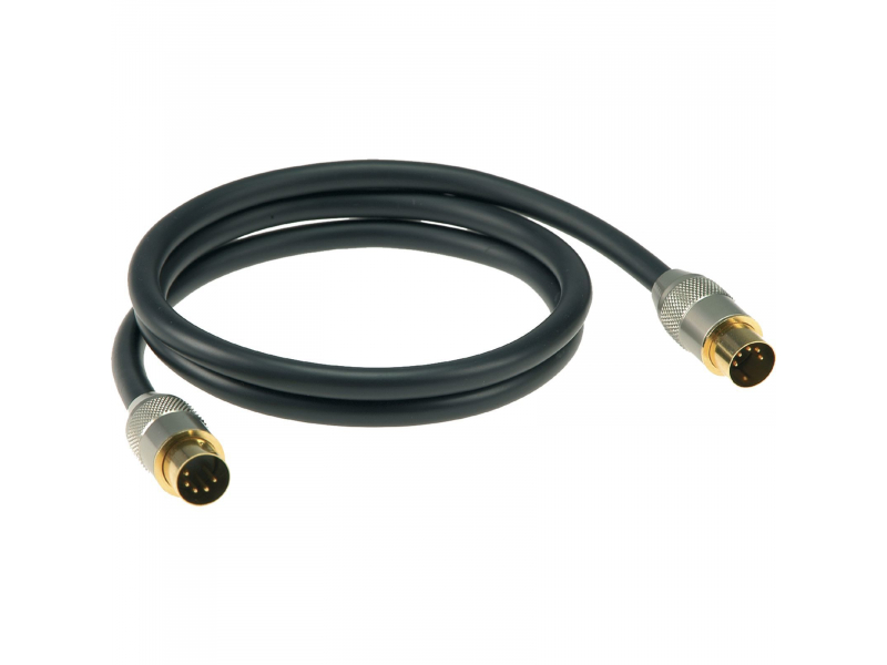 KLOTZ MIDM-030 kabel, przewód MIDI 5 DIN w pełni metalowe złocone końcówki 3 m